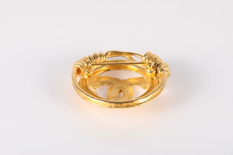 CHANEL(香奈兒)  合金 中古 雙C 大LOGO 胸針-5