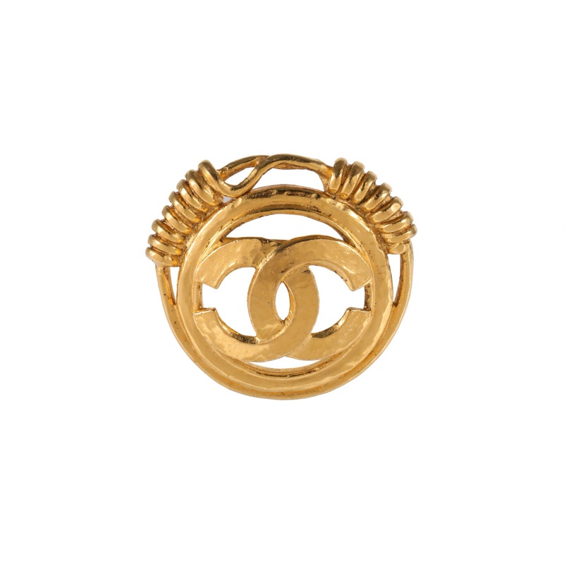CHANEL(香奈兒)  合金 中古 雙C 大LOGO 胸針-7