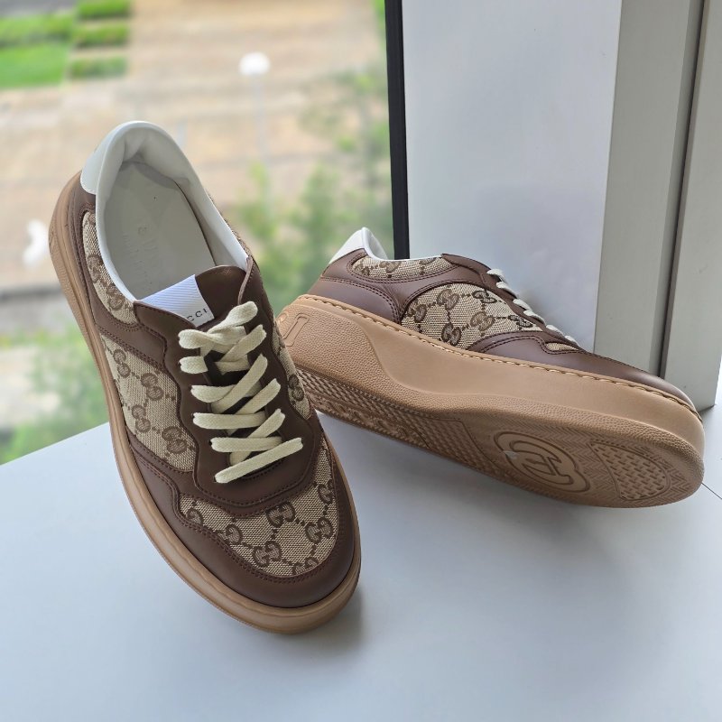 【近新♥️未使用品】GUCCI 古馳 經典花紋 GG LOGO 餅乾色🍪 運動 復古 休閒鞋 IT39.5, JP26.5 cm-2