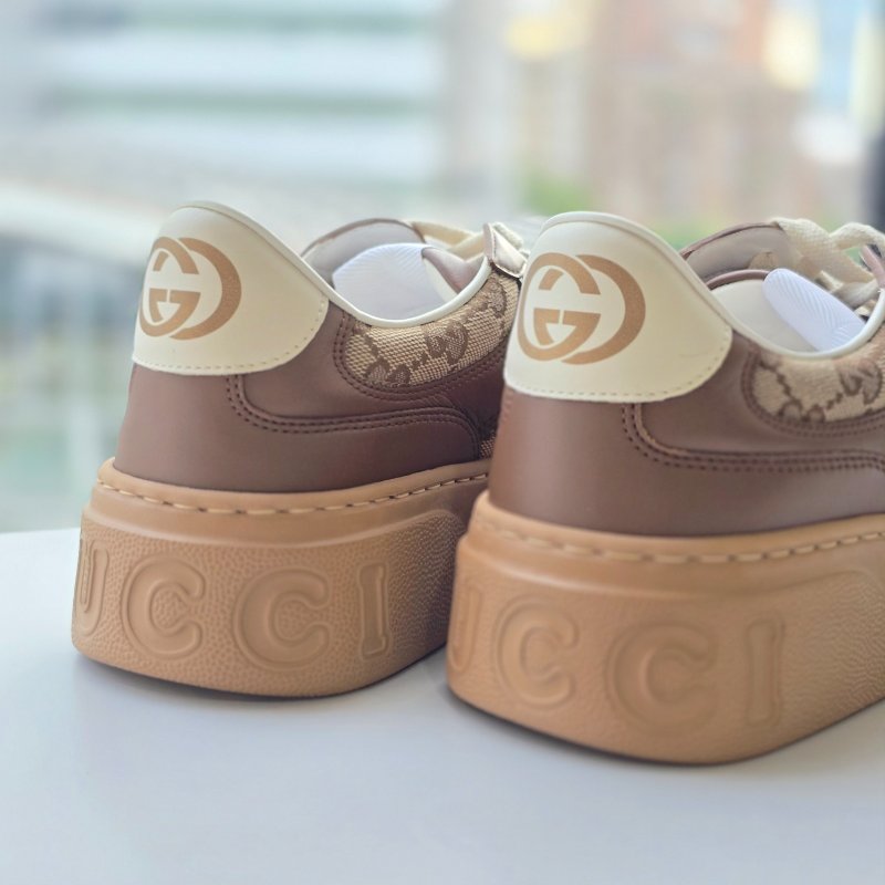 【近新♥️未使用品】GUCCI 古馳 經典花紋 GG LOGO 餅乾色🍪 運動 復古 休閒鞋 IT39.5, JP26.5 cm-5