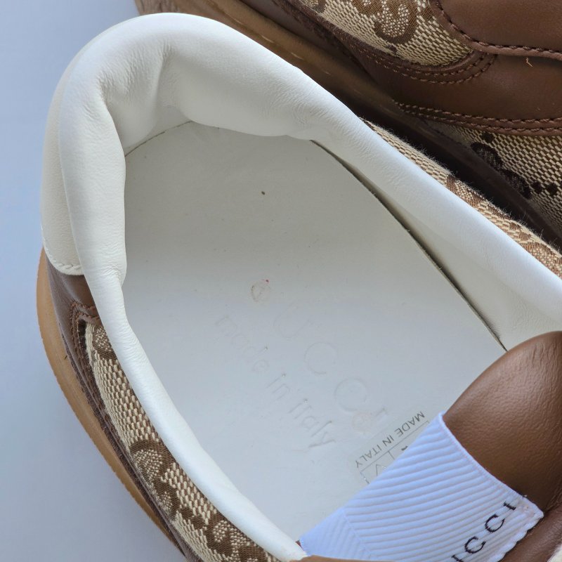 【近新♥️未使用品】GUCCI 古馳 經典花紋 GG LOGO 餅乾色🍪 運動 復古 休閒鞋 IT39.5, JP26.5 cm-7