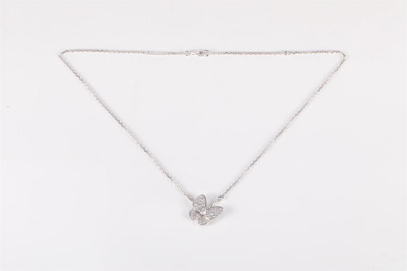 VAN CLEEF&ARPELS(梵克雅寶) 滿鑽 蝴蝶 項鏈18K白金 18K白金/鑽石 項鏈 白金 18K-5