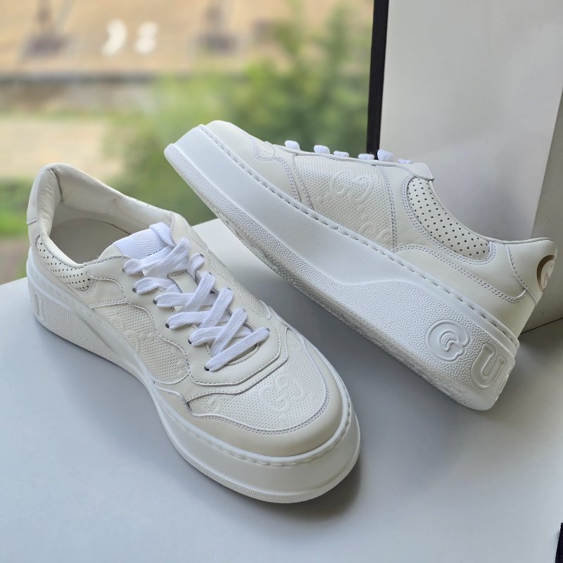 【近新♥️未使用】GUCCI 古馳 經典花紋 GG 白色 復古 運動 休閒鞋｜IT39 JP 26.5cm-3