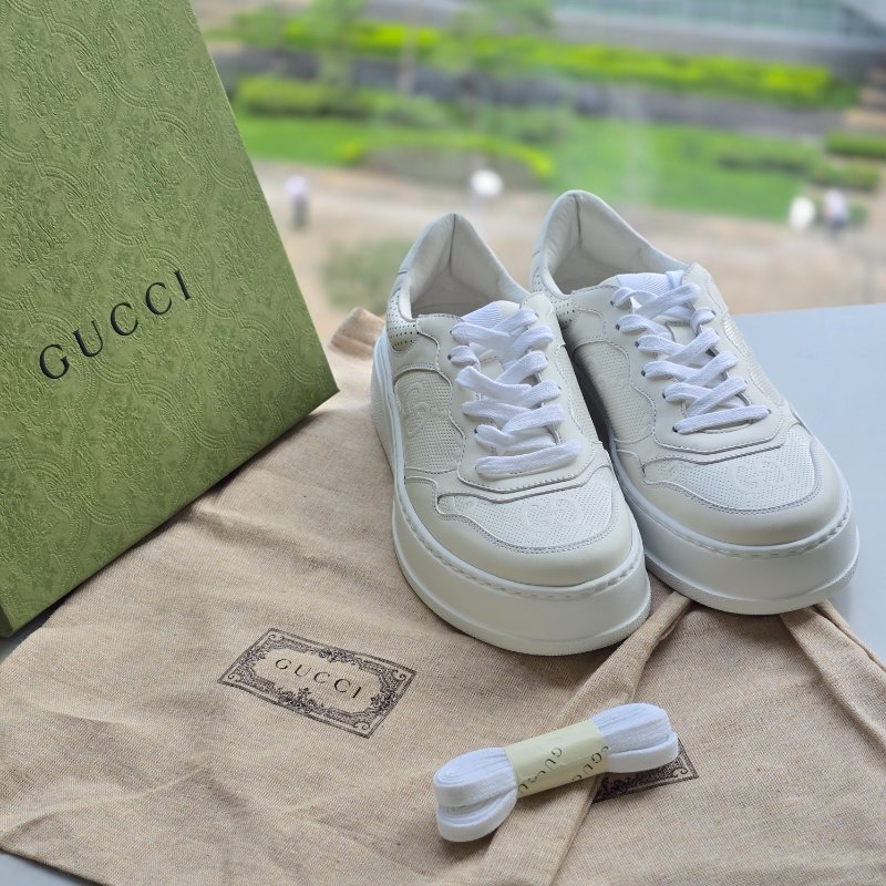 【近新♥️未使用】GUCCI 古馳 經典花紋 GG 白色 復古 運動 休閒鞋｜IT39 JP 26.5cm-9