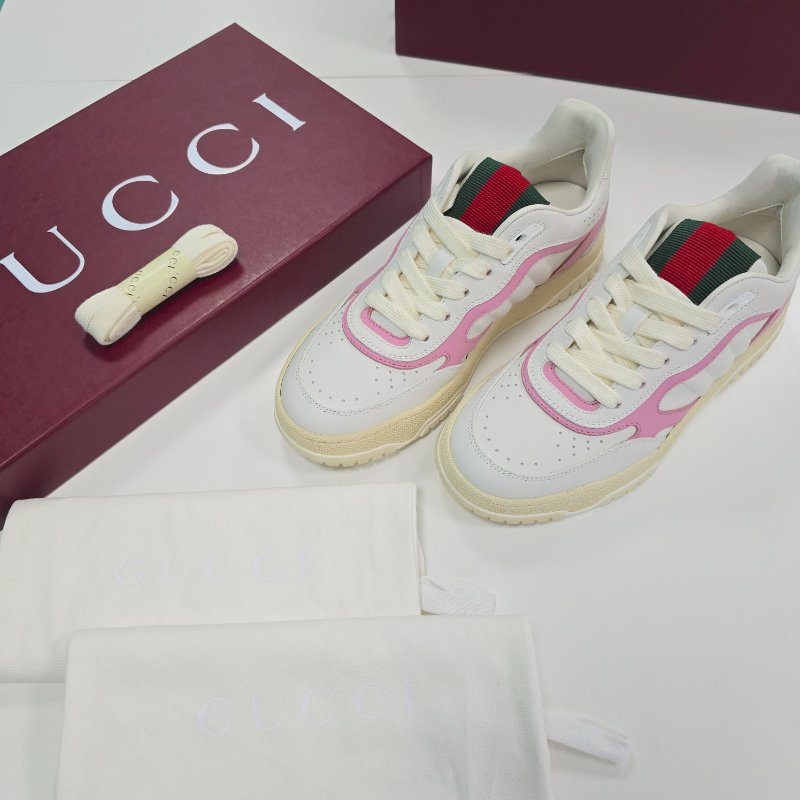 【近新♥️未使用】GUCCI 古馳 🍓草莓牛奶 皮革 運動 復古 休閒鞋 ｜ IT36 JP23cm｜-0