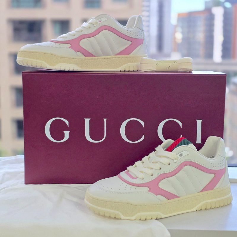 【近新♥️未使用】GUCCI 古馳 🍓草莓牛奶 皮革 運動 復古 休閒鞋 ｜ IT36 JP23cm｜-3