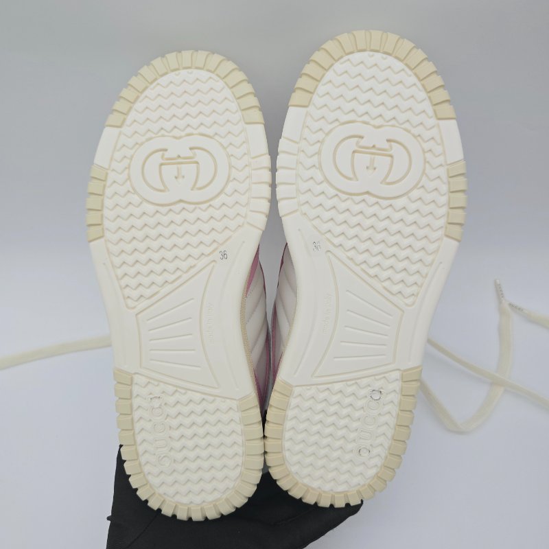 【近新♥️未使用】GUCCI 古馳 🍓草莓牛奶 皮革 運動 復古 休閒鞋 ｜ IT36 JP23cm｜-7