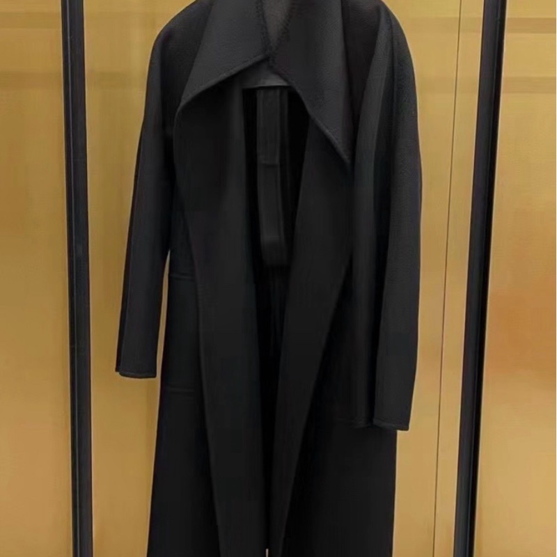 促銷品 Max Mara -Lilia 100%羊絨 水波紋大衣 黑色-1