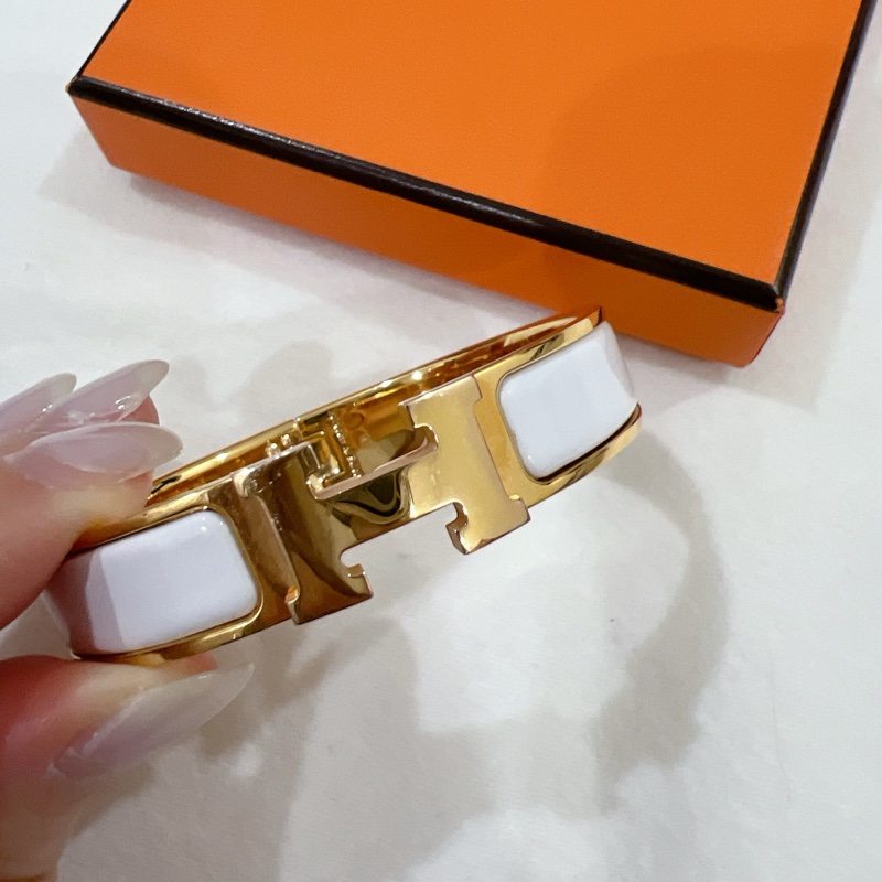 Hermès Clic H手環 白金色-1