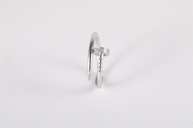 CARTIER(卡地亞) JUSTE UN CLOU 釘子 頭尾鑽 窄版 18K白金/鑽石 53 白金 18K-1