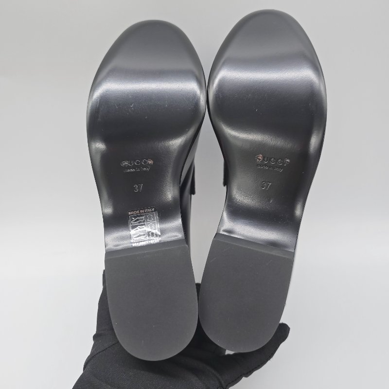 【近新♥️未使用】GUCCI 古馳 經典 馬銜扣 黑色牛皮 莫卡辛 樂福鞋｜IT36.5 JP 23cm｜專櫃 38,000-3