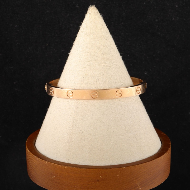 CARTIER(卡地亞) LOVE 18K金 寬版手鐲 18K黃金 17號 黃金-0