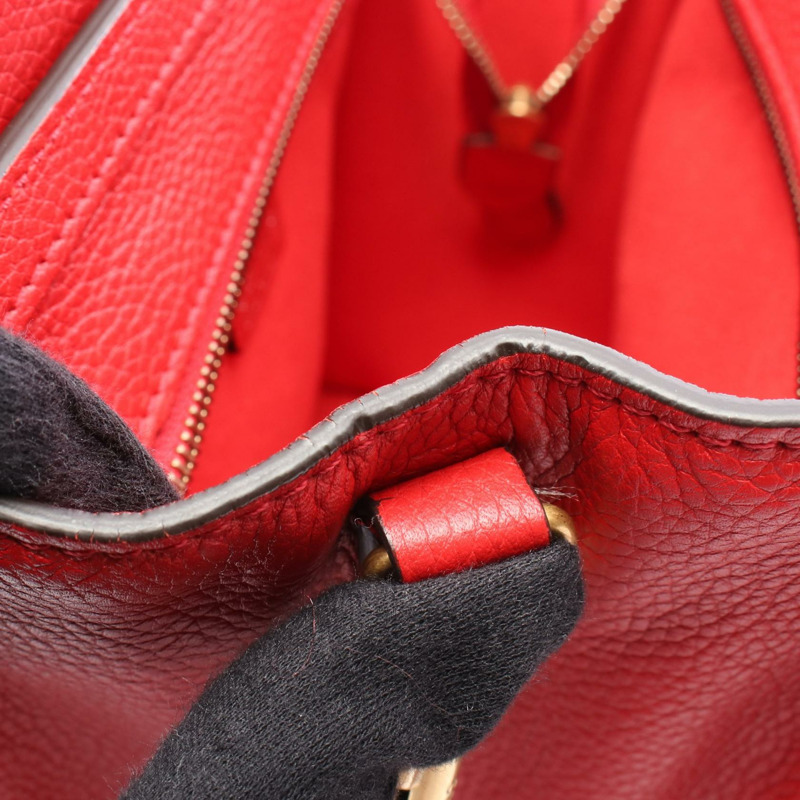 CELINE Luggage Nano Shopper 單肩包 手提包 168243 皮革 紅色 二手 女款-4