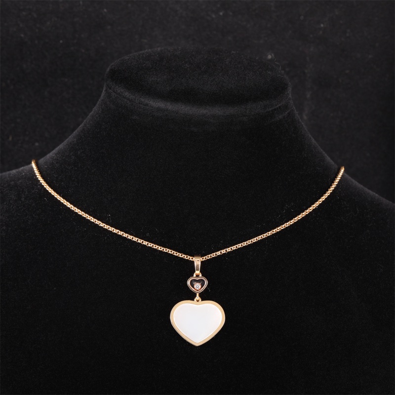 CHOPARD(肖邦) HAPPY HEARTS 快樂的心項鏈 18K玫瑰金/鑽石/白貝母 項鏈 玫瑰金 快樂的心 鑽石-0