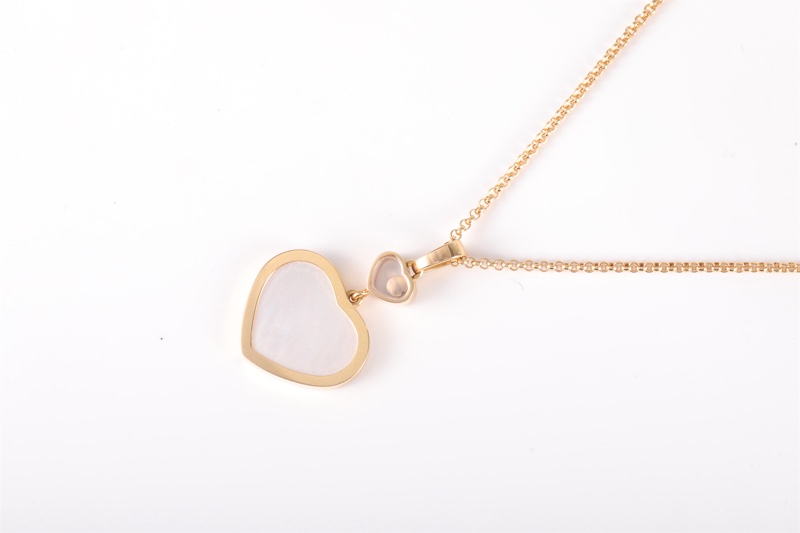 CHOPARD(肖邦) HAPPY HEARTS 快樂的心項鏈 18K玫瑰金/鑽石/白貝母 項鏈 玫瑰金 快樂的心 鑽石-1