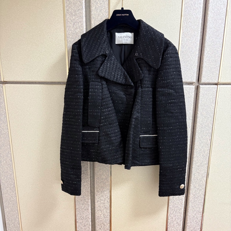 32)全新Valentino正品黑色小香風外套 S-L適穿-0