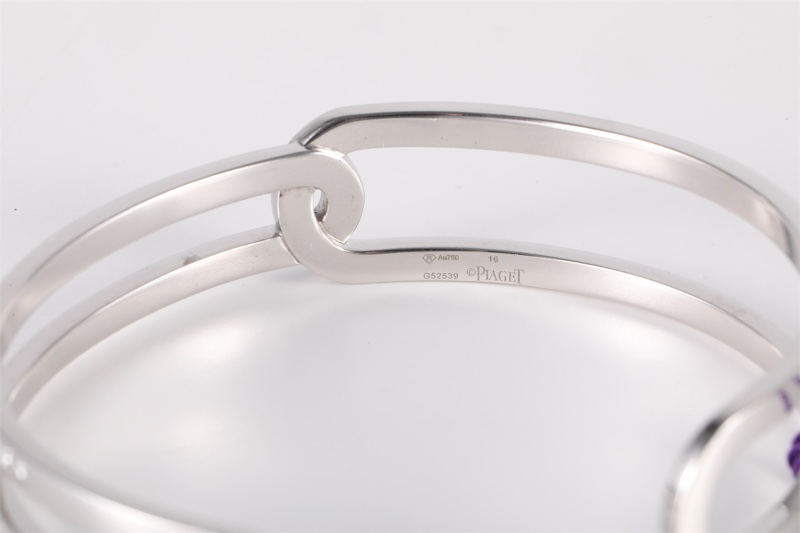 PIAGET(伯爵) 18K白金 鑽石 白金 伯爵滿鑽 雙環手鐲 18K-3