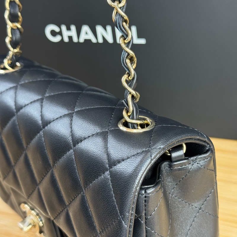 CHANEL 黑色經典coco金釦經典口蓋CF20鍊包❤️‍🔥2025年離櫃-12