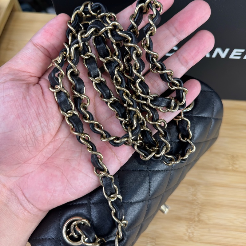 CHANEL 黑色經典coco金釦經典口蓋CF20鍊包❤️‍🔥2025年離櫃-13