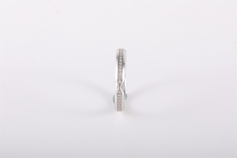 TIFFANY&CO(蒂芙尼) 鑽石 pt950 Harmony 珠鏈式 單排鑽 戒指 51-1