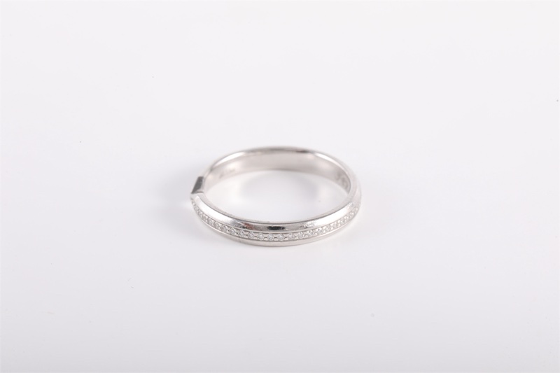 TIFFANY&CO(蒂芙尼) 鑽石 pt950 Harmony 珠鏈式 單排鑽 戒指 51-4