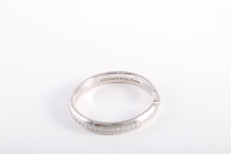 TIFFANY&CO(蒂芙尼) 鑽石 pt950 Harmony 珠鏈式 單排鑽 戒指 51-5