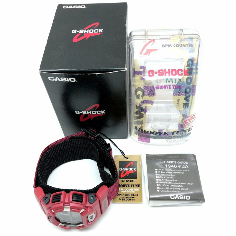 G-SHOCK CASIO DW-9500HH-4T G'MIX GROOVE TUNE TEAM SOUL 腕錶(附節拍器)紅色,1998 年 11 月發售,三國丘店,ITC00LR3XF2D-9