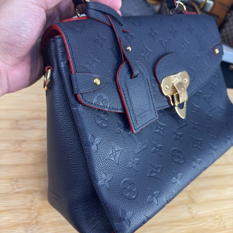 Louis Vuitton 深藍牛皮原花壓紋George MM手提/斜背🏌🏻♀️穩重氣質-2