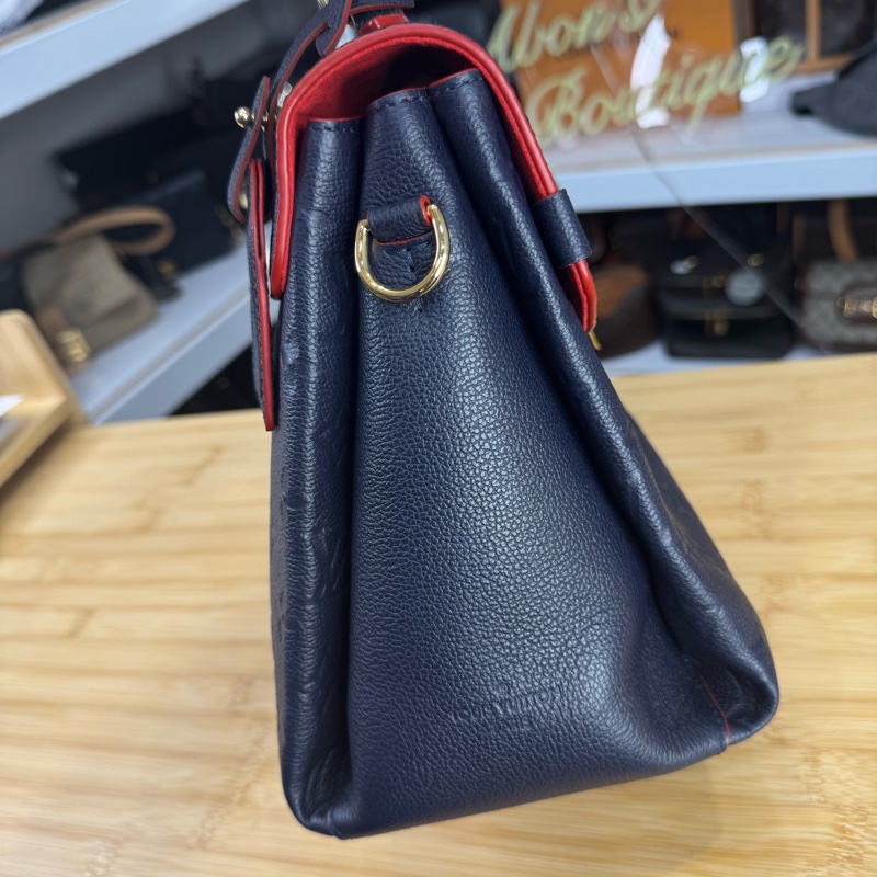 Louis Vuitton 深藍牛皮原花壓紋George MM手提/斜背🏌🏻♀️穩重氣質-11
