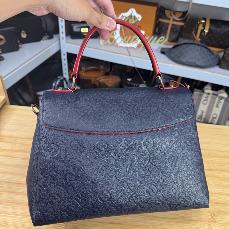 Louis Vuitton 深藍牛皮原花壓紋George MM手提/斜背🏌🏻♀️穩重氣質-12