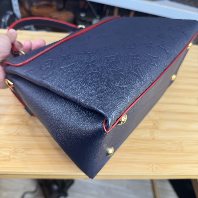 Louis Vuitton 深藍牛皮原花壓紋George MM手提/斜背🏌🏻♀️穩重氣質-15