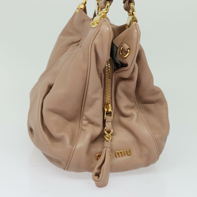 【日本直送】Miu Miu 手提包 皮革 2way 粉金色金色正品 132571-2