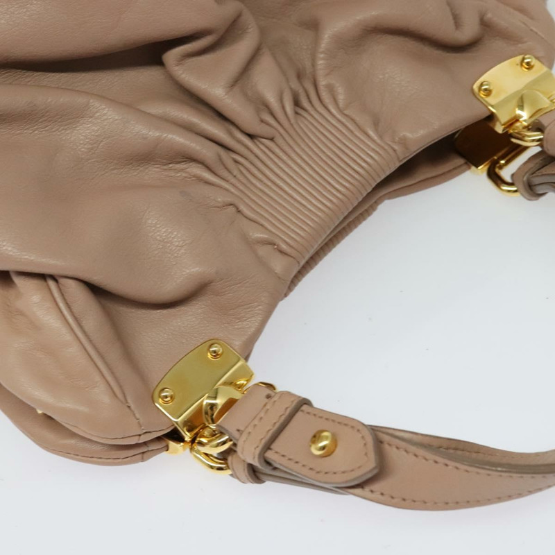 【日本直送】Miu Miu 手提包 皮革 2way 粉金色金色正品 132571-5