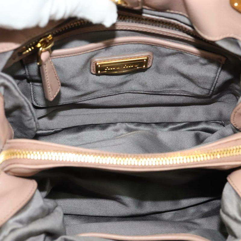 【日本直送】Miu Miu 手提包 皮革 2way 粉金色金色正品 132571-9
