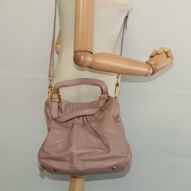 【日本直送】Miu Miu 手提包 皮革 2way 粉金色金色正品 132571-23