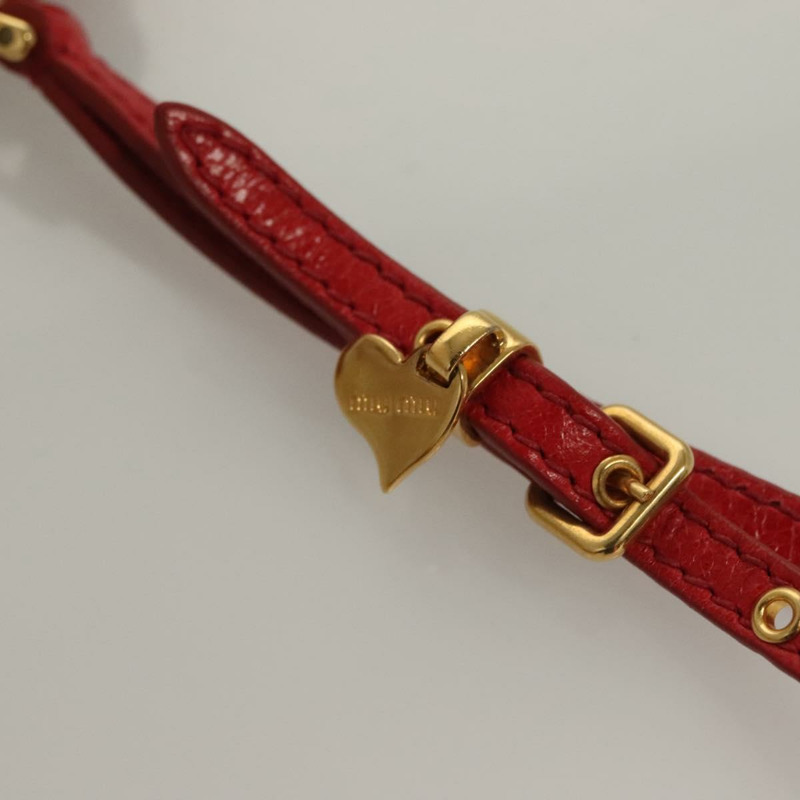 【日本直送】Miu Miu 配件包 皮革 紅色 金色 正品 ac3852-7