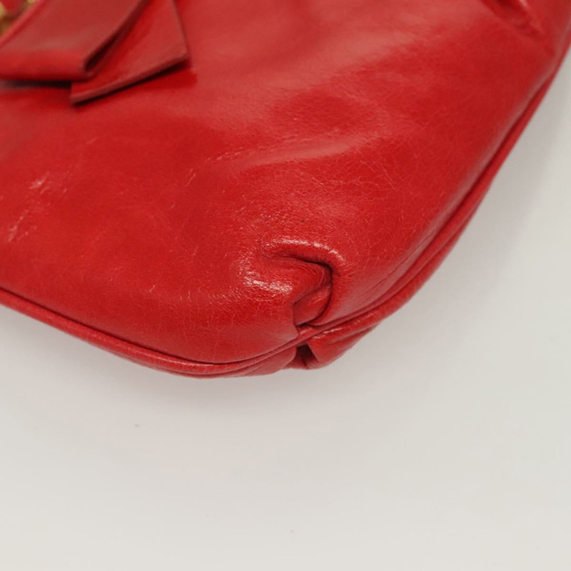 【日本直送】Miu Miu 配件包 皮革 紅色 金色 正品 ac3852-8