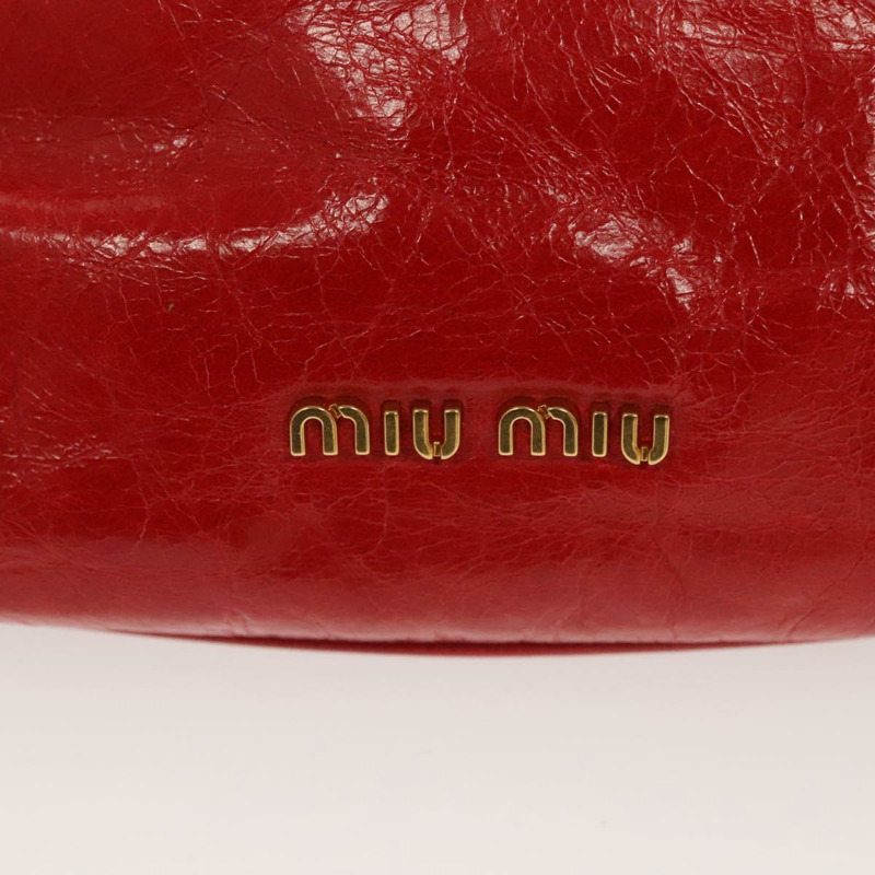 【日本直送】Miu Miu 配件包 皮革 紅色 金色 正品 ac3852-16