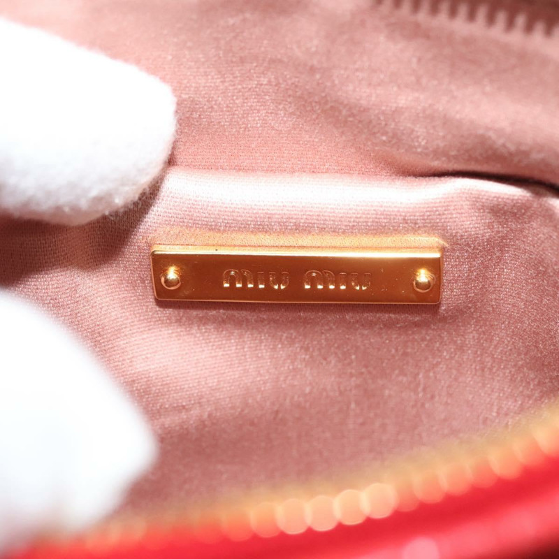 【日本直送】Miu Miu 配件包 皮革 紅色 金色 正品 ac3852-17