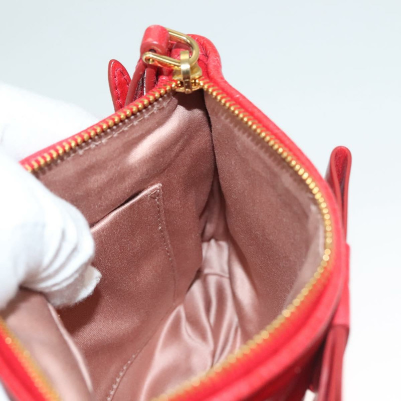 【日本直送】Miu Miu 配件包 皮革 紅色 金色 正品 ac3852-18