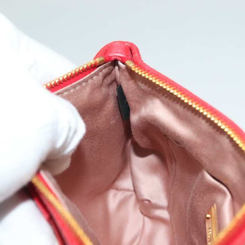 【日本直送】Miu Miu 配件包 皮革 紅色 金色 正品 ac3852-19