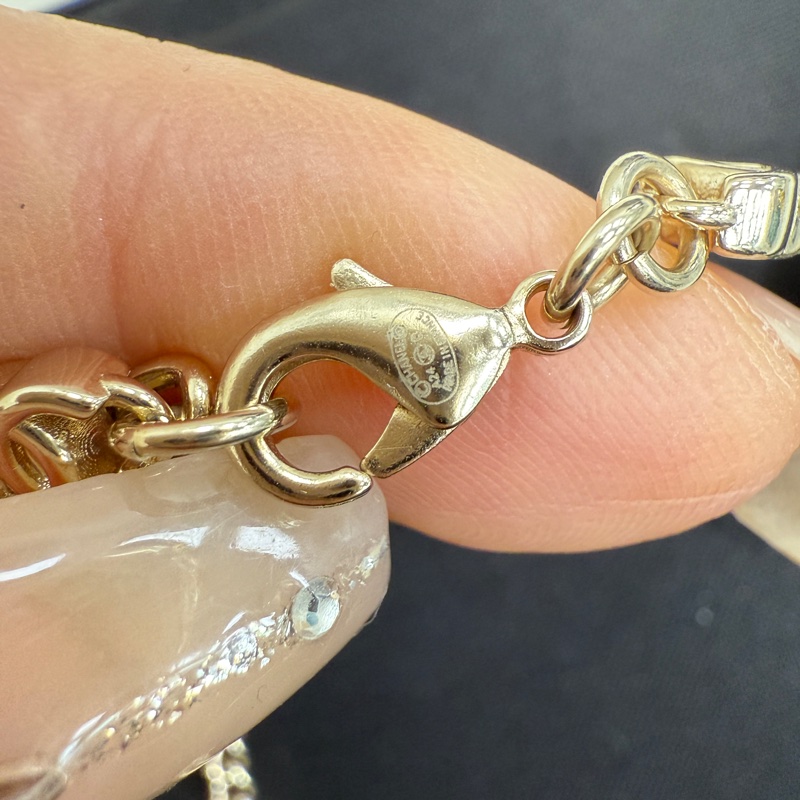 Chanel 香奈兒14花頸鏈淡金色-7