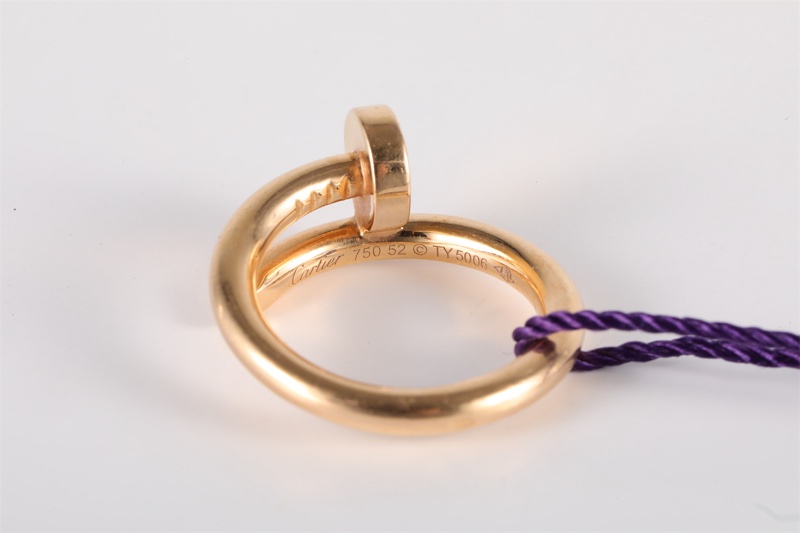 CARTIER(卡地亞) JUSTE UN CLOU 釘子戒指 18k 黃金-5