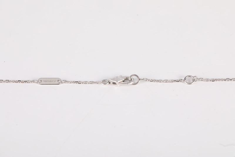 VAN CLEEF&ARPELS(梵克雅寶) Sweet Alhambra 小號單花項鏈 滿鑽 18K白金/鑽石 項鏈 白金 鑽石/18K-4