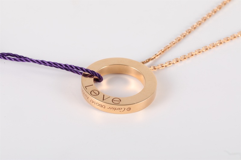 CARTIER(卡地亞) LOVE 18K金 大圓餅滿鑽項鏈 18K玫瑰金/鑽石 項鏈 玫瑰金 18K黃金-2