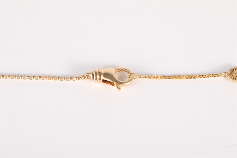 BUCCELLATI（布契拉提）Opera TULLE 花卉圖案 綠色琺瑯 項鏈 (大號） 18K黃金 項鏈 黃金-4