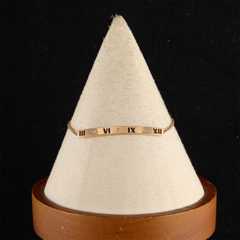 TIFFANY&CO(蒂芙尼) 18K玫瑰金 鑽石 玫瑰金 Atlas系列 鏤空羅馬數字鑲鑽 手鏈 18K-0