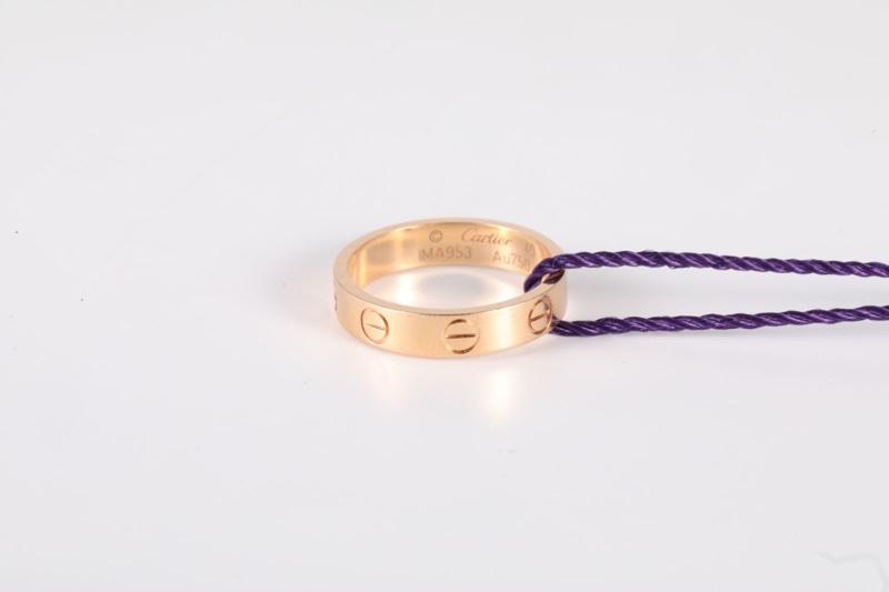 CARTIER(卡地亞) LOVE 18K金 窄版戒指 18K玫瑰金 玫瑰金 49 玫瑰金-3