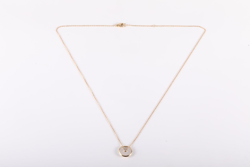 CARTIER(卡地亞) AMULETTE 護s符 白母貝 項鏈 超小號 18K黃金/鑽石/白貝母 項鏈 黃金-5
