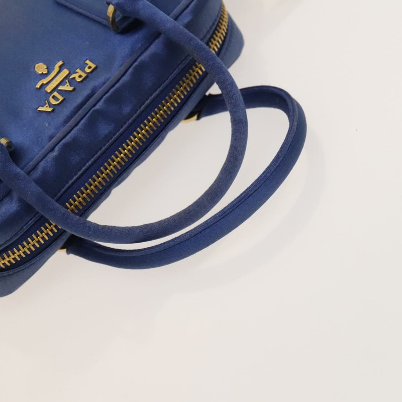 【日本直送】PRADA 手提包 緞面 2 向 藍色 金色 正品 130351-6